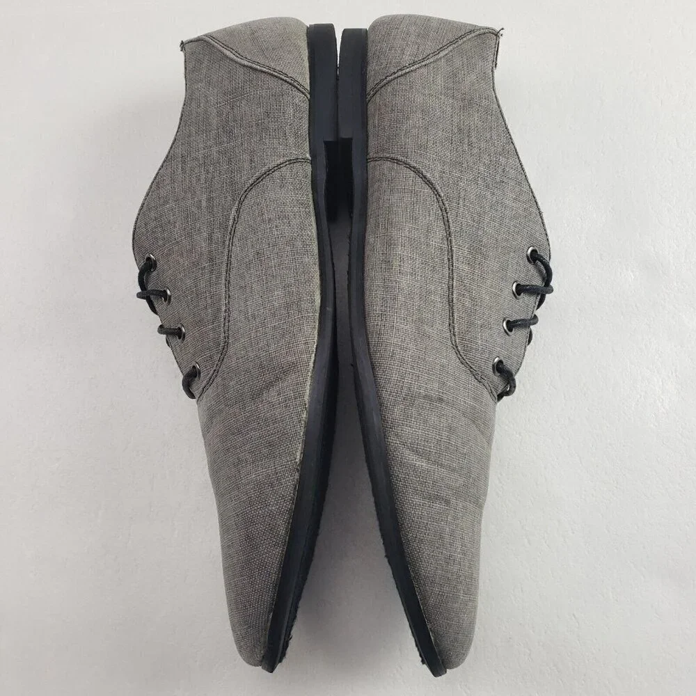 Bed Stu Canvas Oxford Shoe Mens 12 Gray Lace Up Casual Dress Loafer